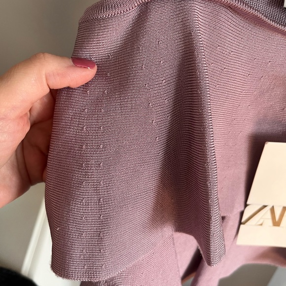 🌻3/25$ New with tags Zara Lilac ruffle crop top Small - Picture 8 of 8